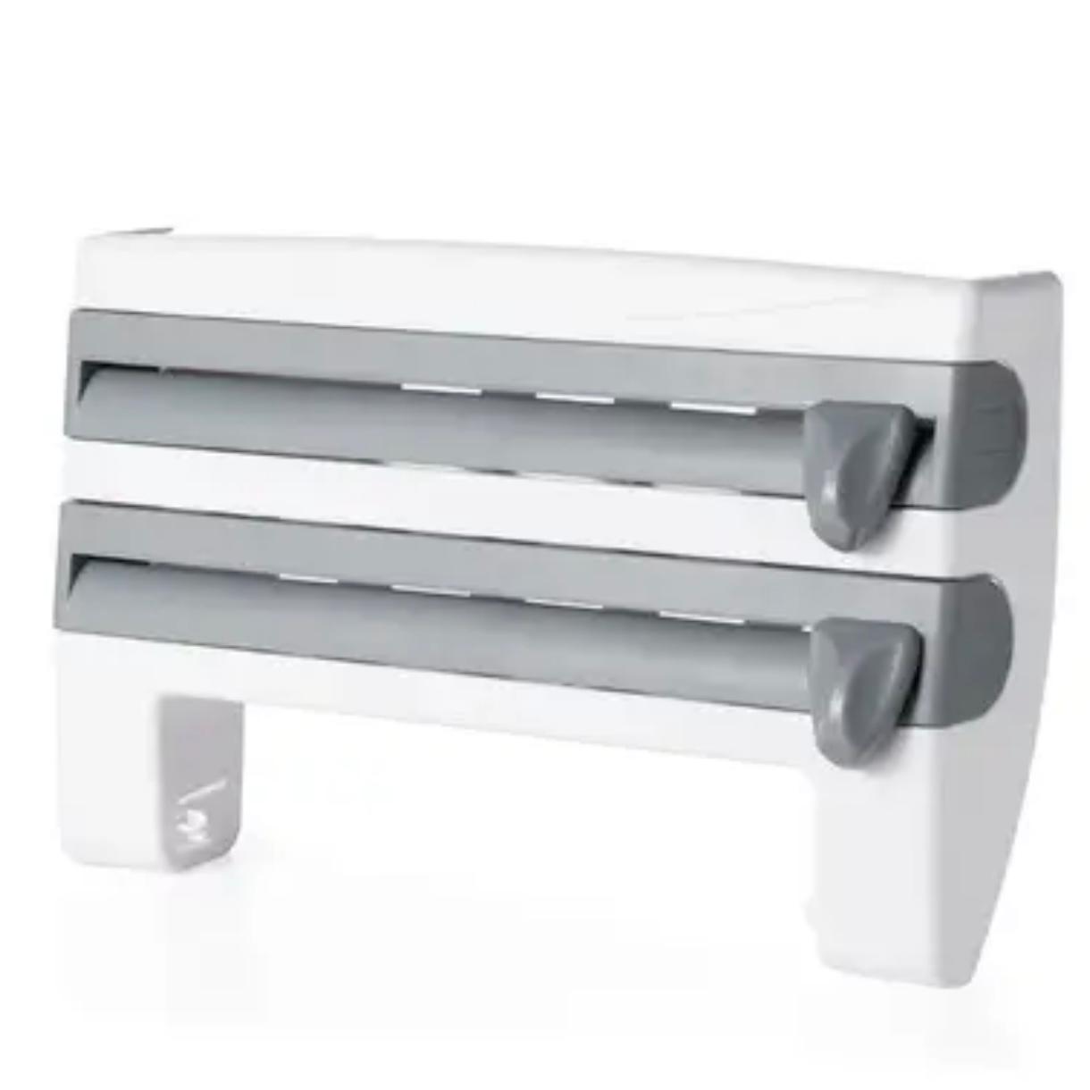 All-in-One Kitchen Wrap Organizer with Precision Cutter - Space-Saving Storage Solution