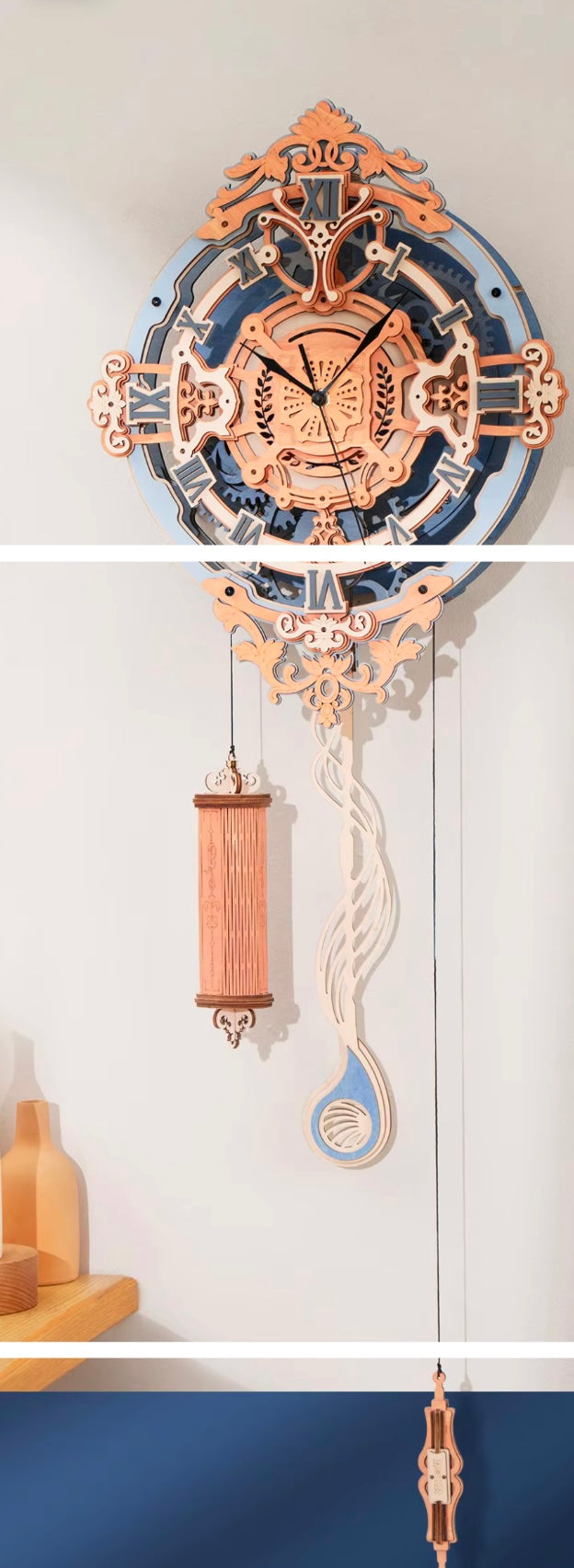 3D Wooden Puzzle Wall Clock – DIY Mechanical Model Kit