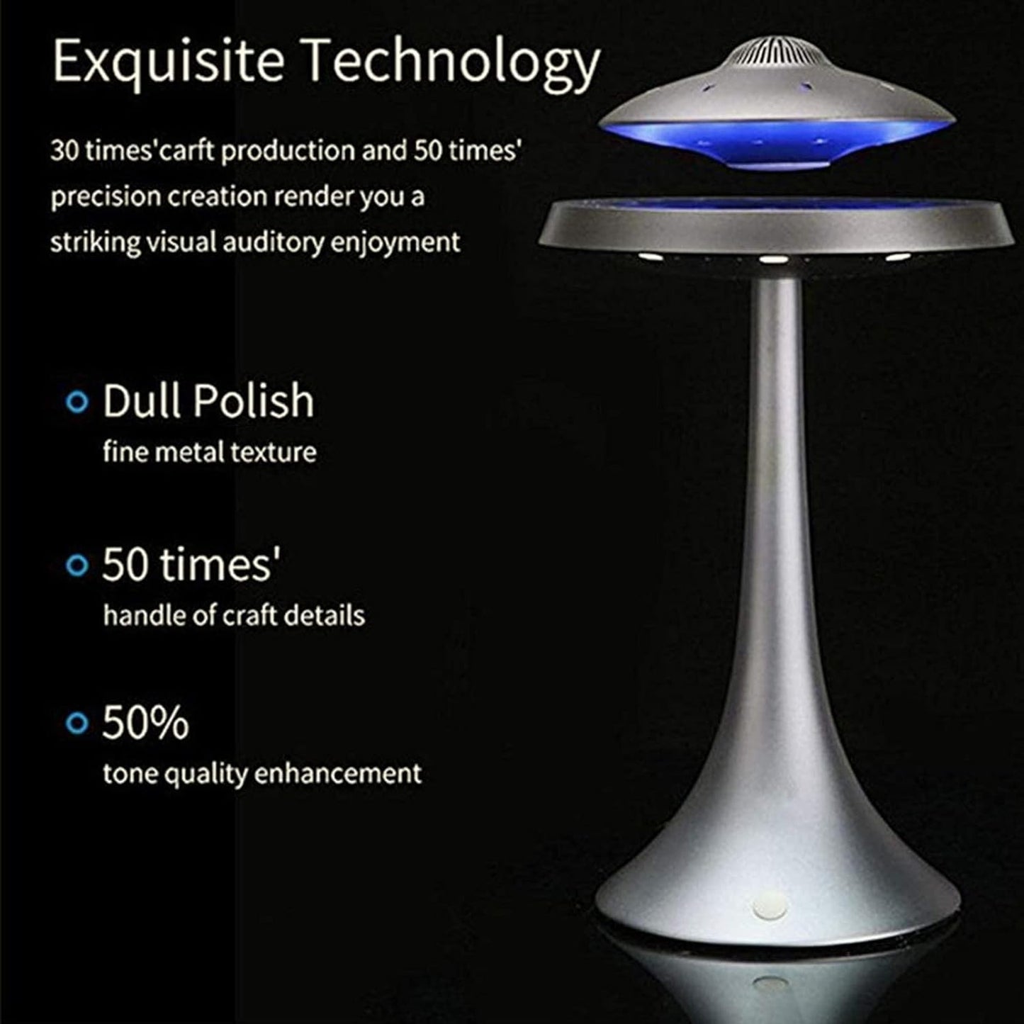 UFO Hover Lamp: Levitating Bluetooth Speaker with LED Ambiance