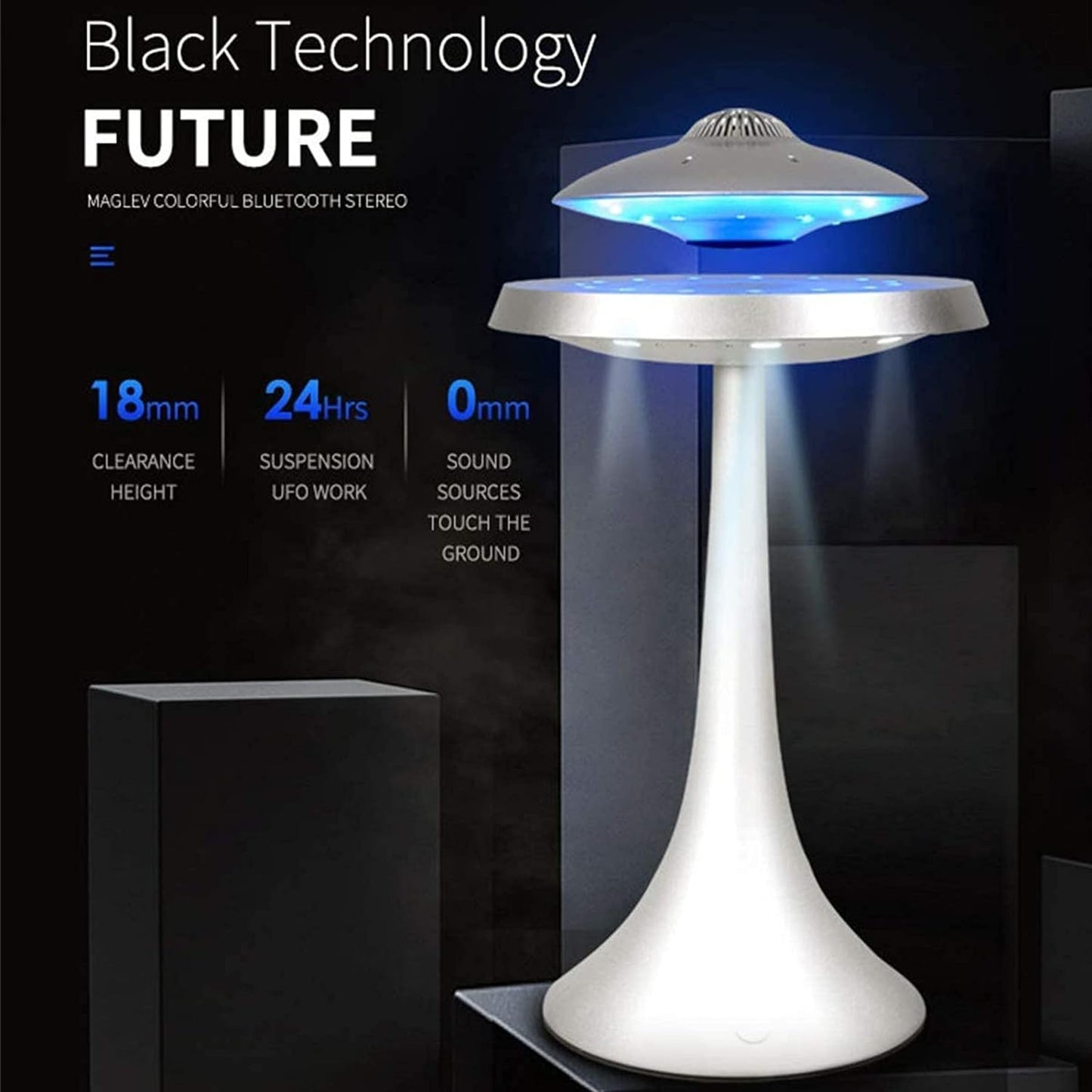 UFO Hover Lamp: Levitating Bluetooth Speaker with LED Ambiance