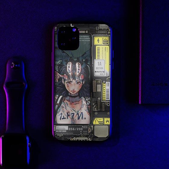 Calm Down LED Anime Girl Phone Case for Xiaomi, Redmi, and Poco