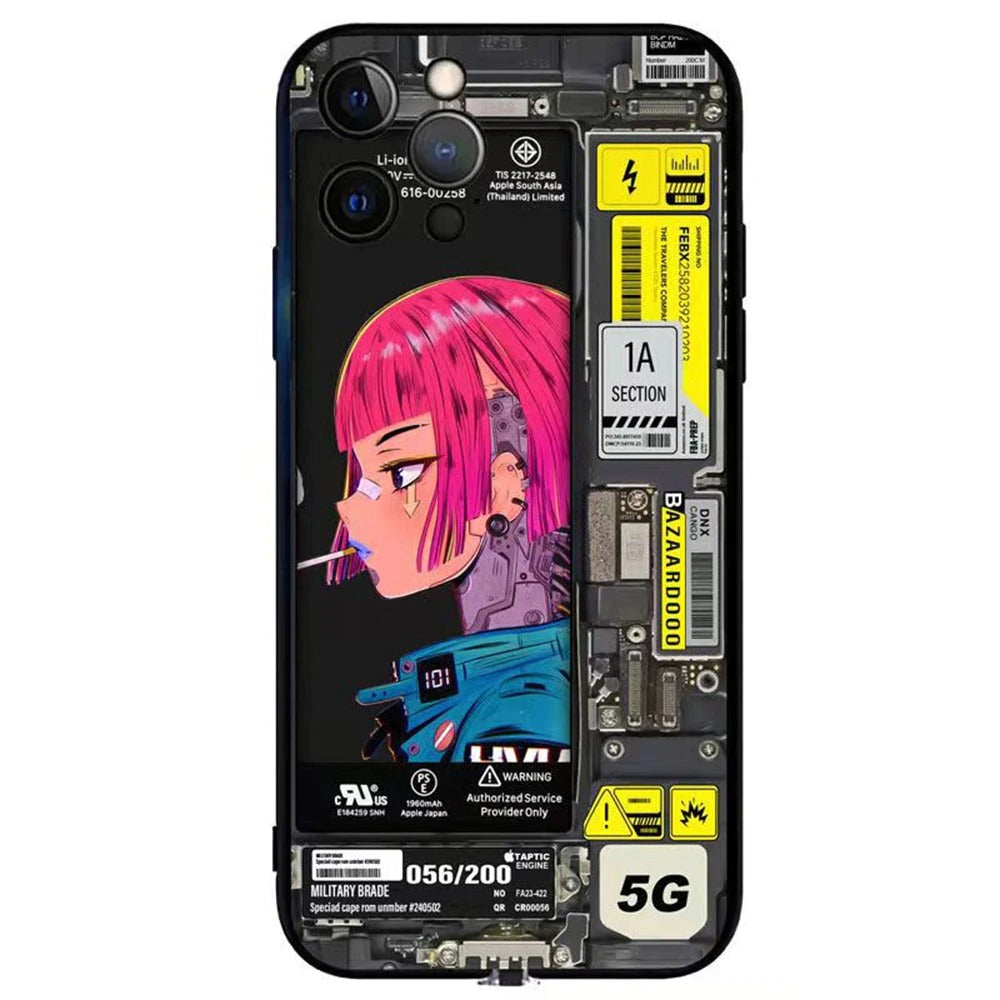 Songbird LED Phone Case - Neon Cyberpunk Art