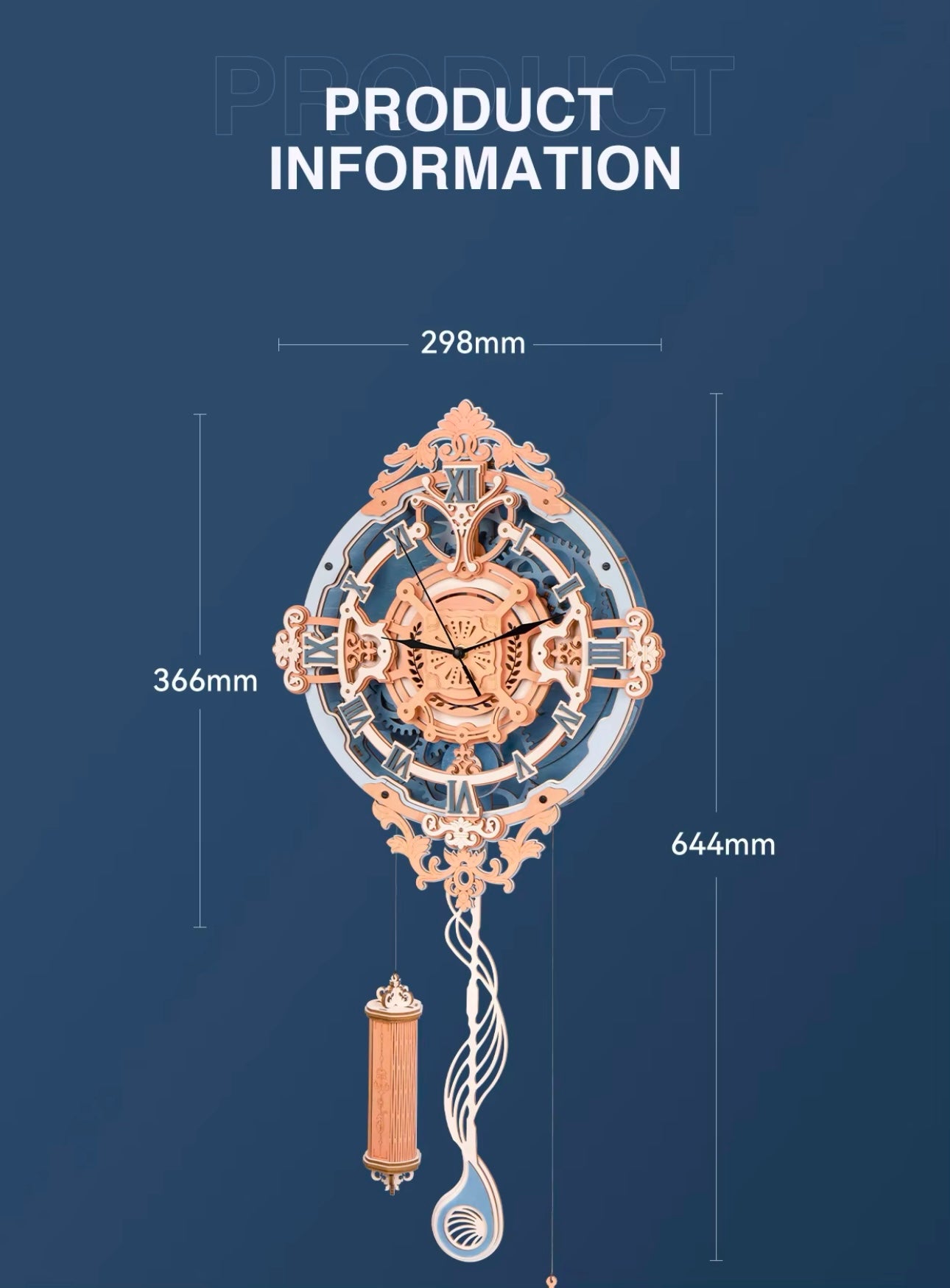 3D Wooden Puzzle Wall Clock – DIY Mechanical Model Kit