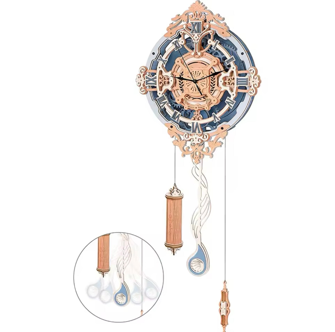 3D Wooden Puzzle Wall Clock – DIY Mechanical Model Kit