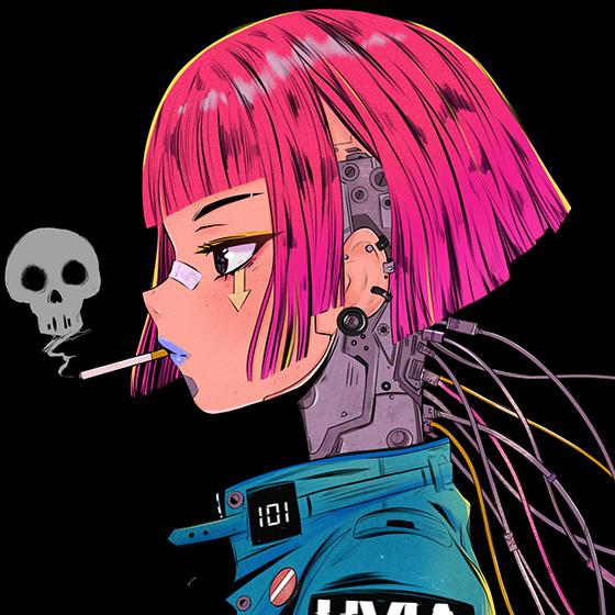 Songbird LED Phone Case - Neon Cyberpunk Art