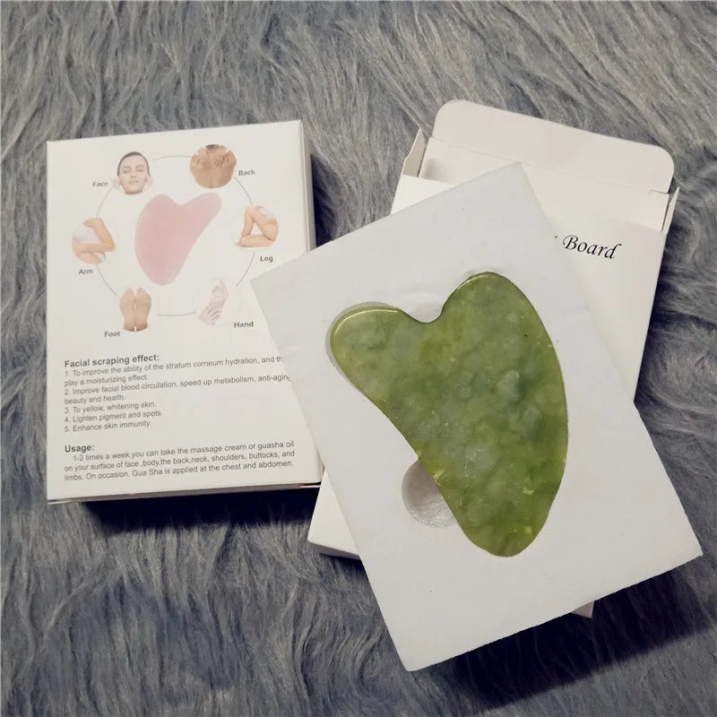 Elegant Jade Gua Sha Face and Neck Tool: Natural Stone Massage for Radiant Skin