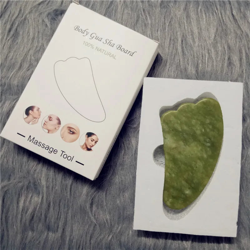 Elegant Jade Gua Sha Face and Neck Tool: Natural Stone Massage for Radiant Skin