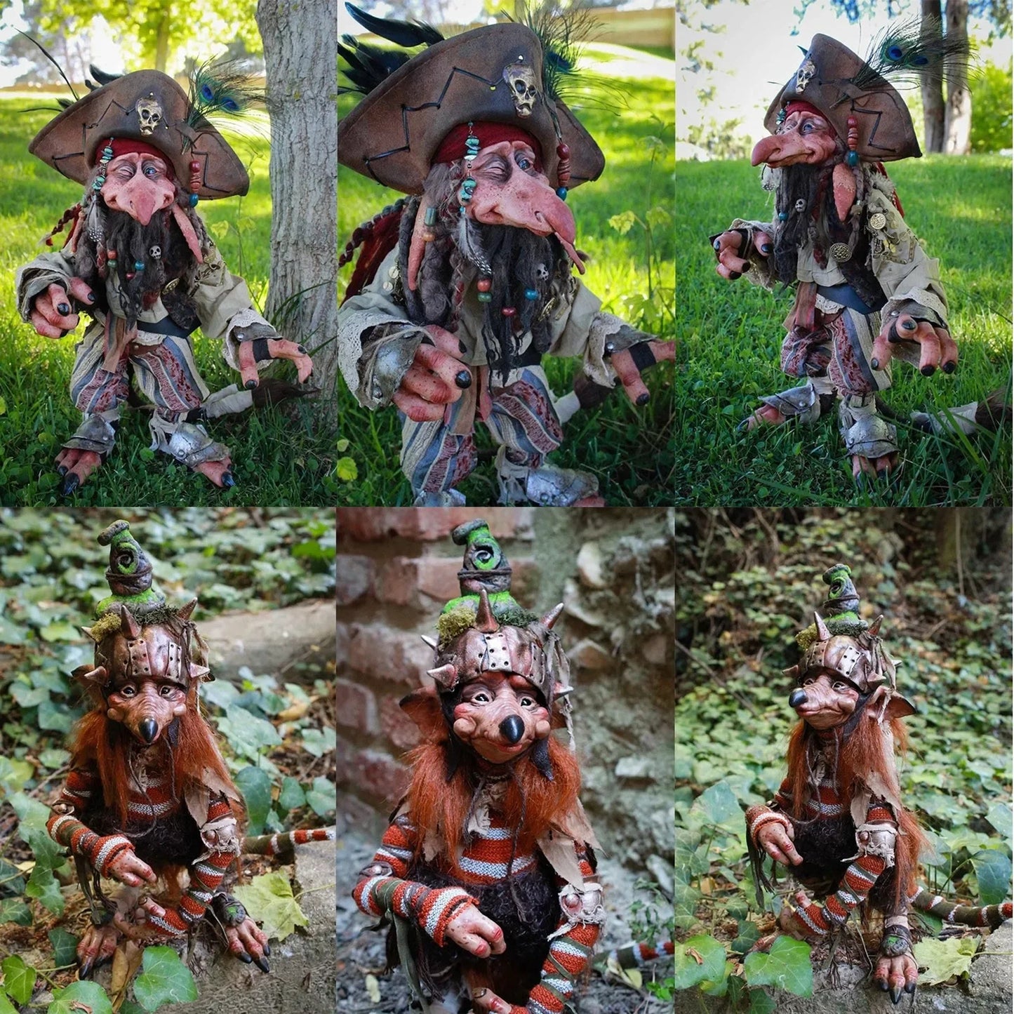 Enchanted Forest Gnomes Collection - Retro Garden Goblins: Eddie, Scrudge, Tÿccup and Krampus