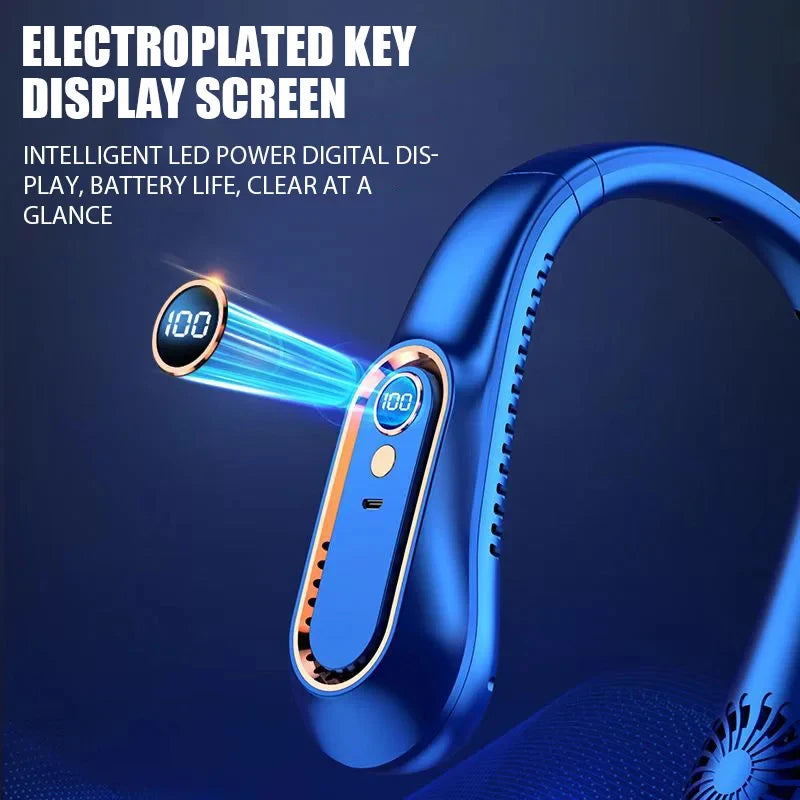 Bladeless Neck Fan 2024 – USB Rechargeable, Lightweight Multi-Speed Air Cooler