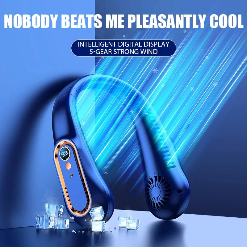 Bladeless Neck Fan 2024 – USB Rechargeable, Lightweight Multi-Speed Air Cooler