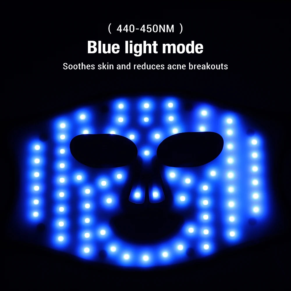 Silicone Photon Therapy Mask - 4-Color LED Light Treatment for Rejuvenation & Anti-Aging
