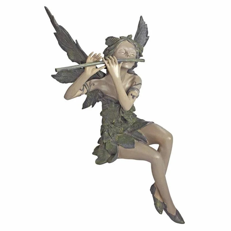 Enchanted Flute Fairy Statue - Pastoral Resin Garden Sculpture