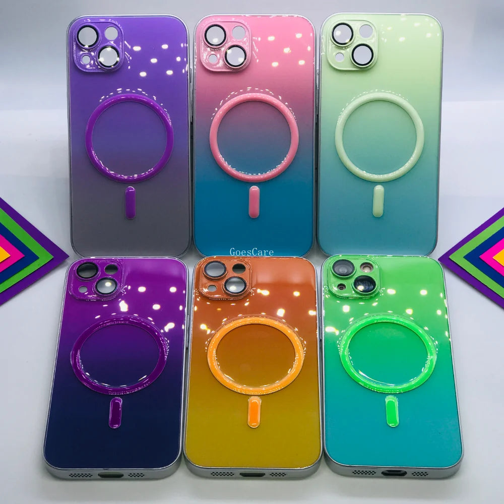 Elegant LED Glow Magnetic Case for iPhone: Wireless Charging Compatible