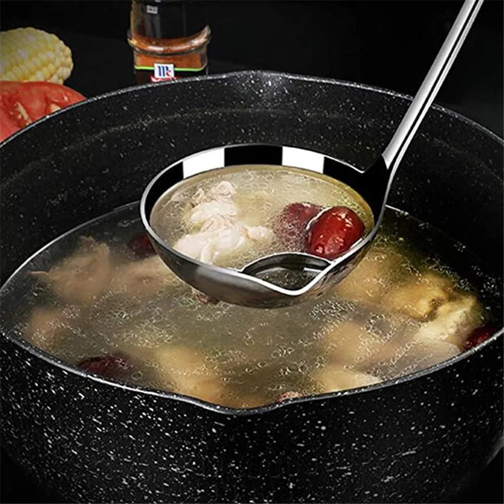 PGY Stainless Steel Soup Fat Separator Ladle - Premium 304 Grade, Multi-Functional Kitchen Tool