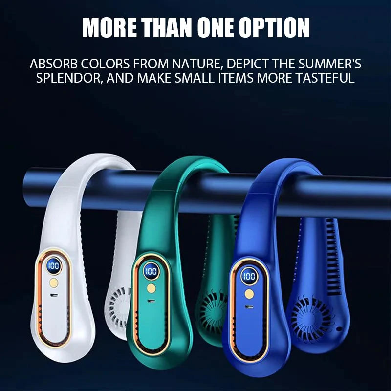 Bladeless Neck Fan 2024 – USB Rechargeable, Lightweight Multi-Speed Air Cooler