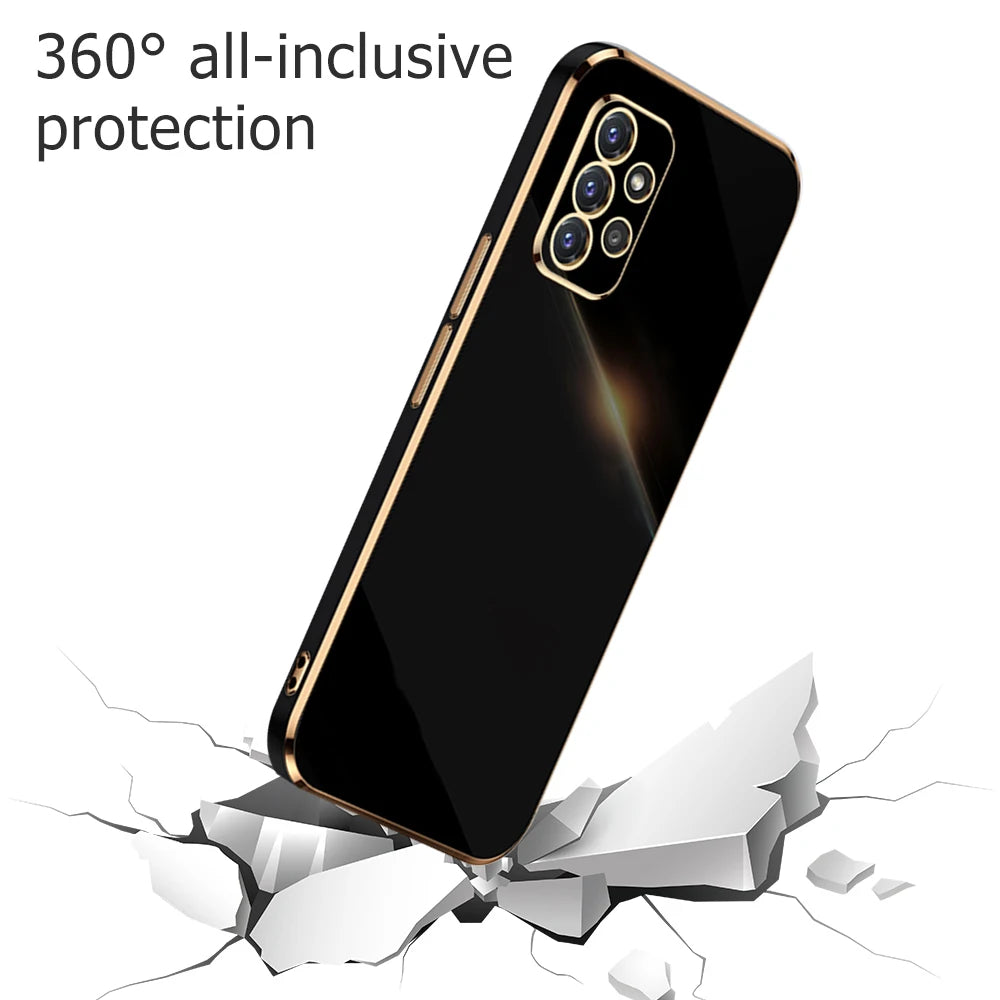 Luxury Square Edge Plated Samsung Galaxy Case - Water-Resistant, Anti-Scratch, Full Protection