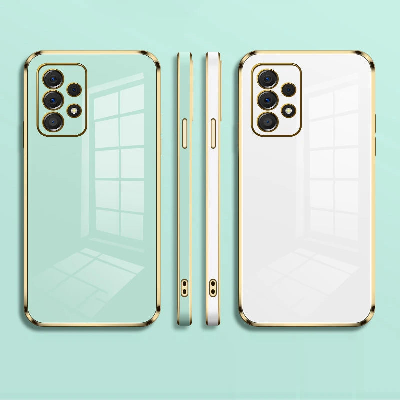 Luxury Square Edge Plated Samsung Galaxy Case - Water-Resistant, Anti-Scratch, Full Protection
