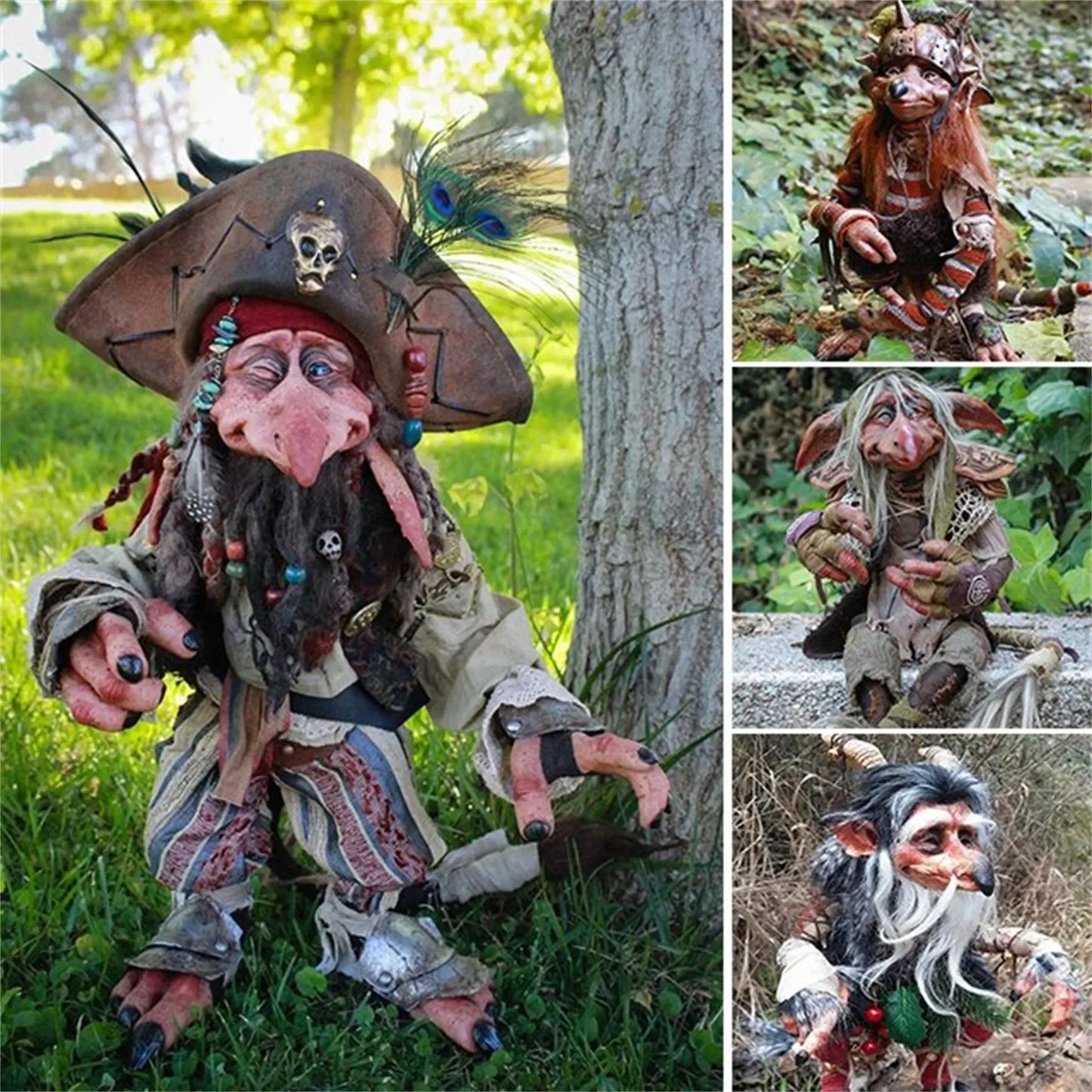 Enchanted Forest Gnomes Collection - Retro Garden Goblins: Eddie, Scrudge, Tÿccup and Krampus