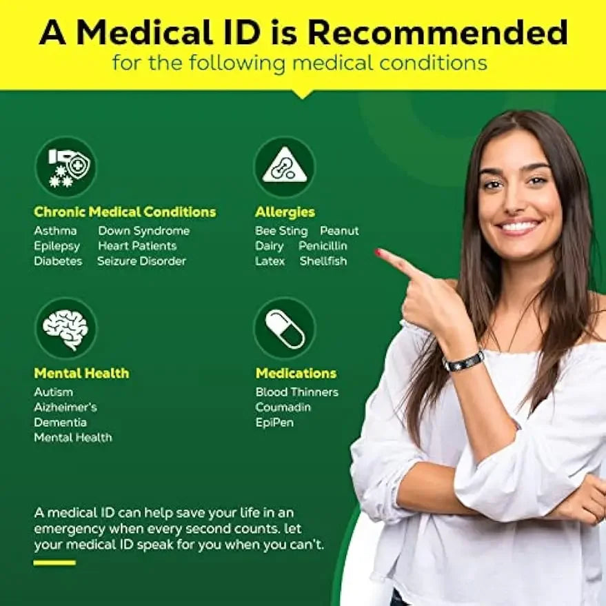 Intelligent Upgraded Medical Alert Bracelet with QR Code - Durable & Stylish