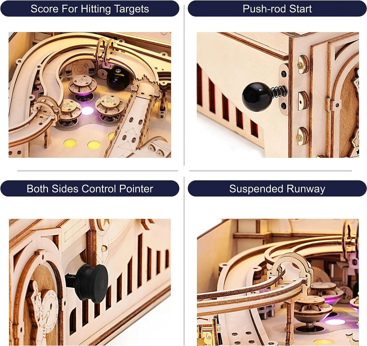 Rokr 3D Wooden Puzzle Pinball Machine - Interactive Building Kit