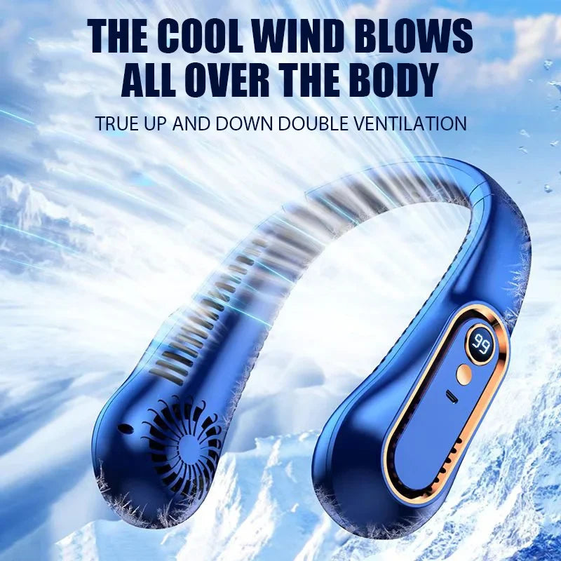Bladeless Neck Fan 2024 – USB Rechargeable, Lightweight Multi-Speed Air Cooler