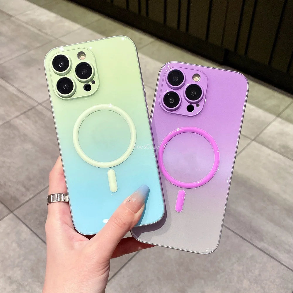 Elegant LED Glow Magnetic Case for iPhone: Wireless Charging Compatible