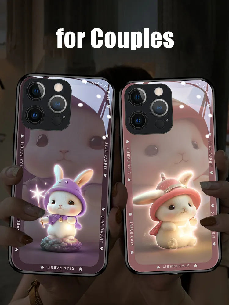 Cute Rabbit LED Light Up Phone Case for iPhone - Luminous & Protective