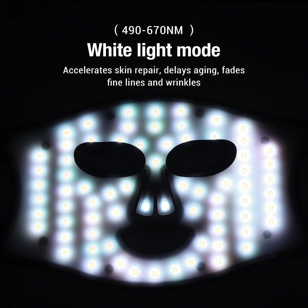 Silicone Photon Therapy Mask - 4-Color LED Light Treatment for Rejuvenation & Anti-Aging