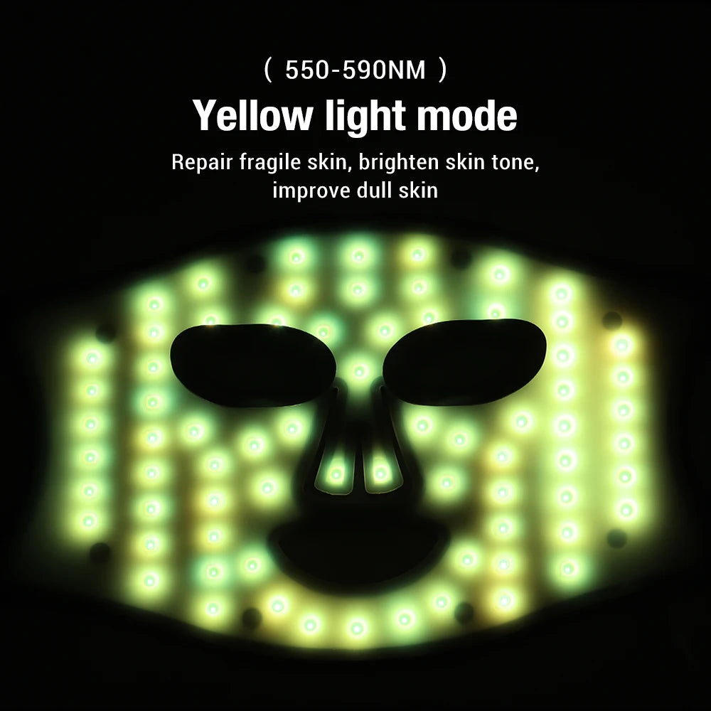Silicone Photon Therapy Mask - 4-Color LED Light Treatment for Rejuvenation & Anti-Aging