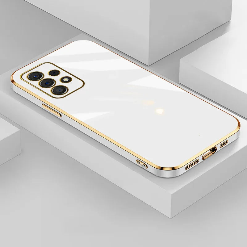 Luxury Square Edge Plated Samsung Galaxy Case - Water-Resistant, Anti-Scratch, Full Protection