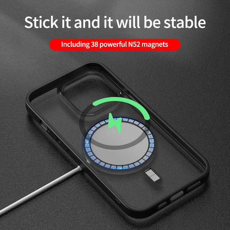 Luxury Clear HD Magsafe iPhone Case - Protective, Anti-Fingerprint, Wireless Charging Compatible