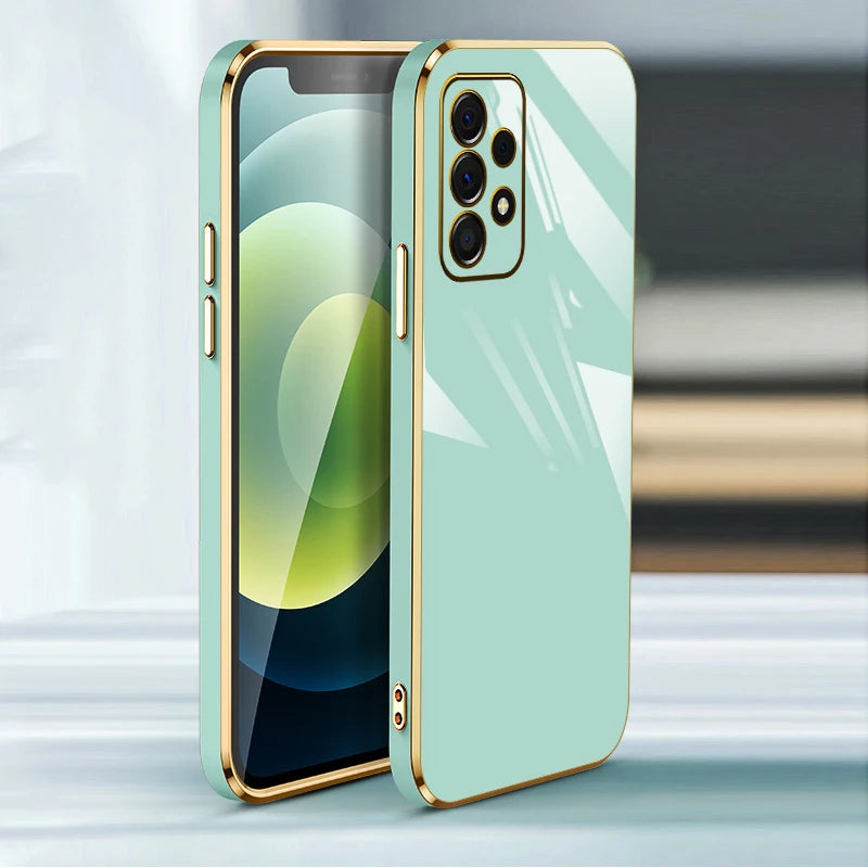 Luxury Square Edge Plated Samsung Galaxy Case - Water-Resistant, Anti-Scratch, Full Protection