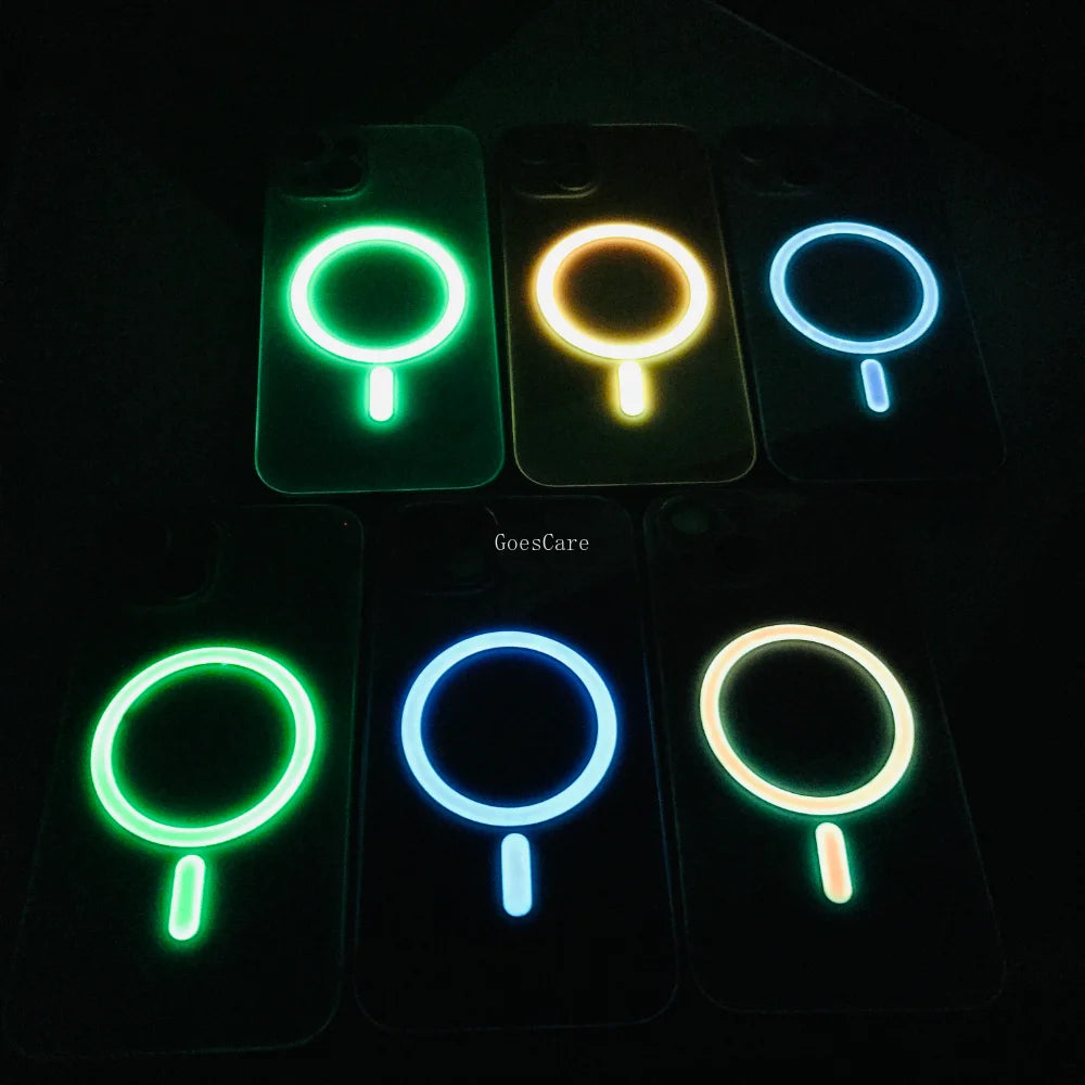 Elegant LED Glow Magnetic Case for iPhone: Wireless Charging Compatible