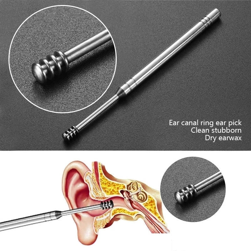 Precision Ear Care Set: 6-Piece Stainless Steel Ear Wax Removal Kit