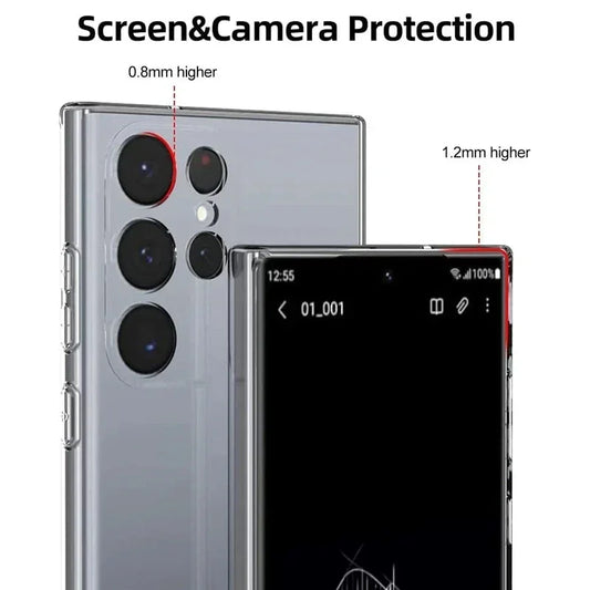 Soft Silicone Transparent Phone Case For Samsung - Full Coverage, Anti-Fingerprint, Non-Slip