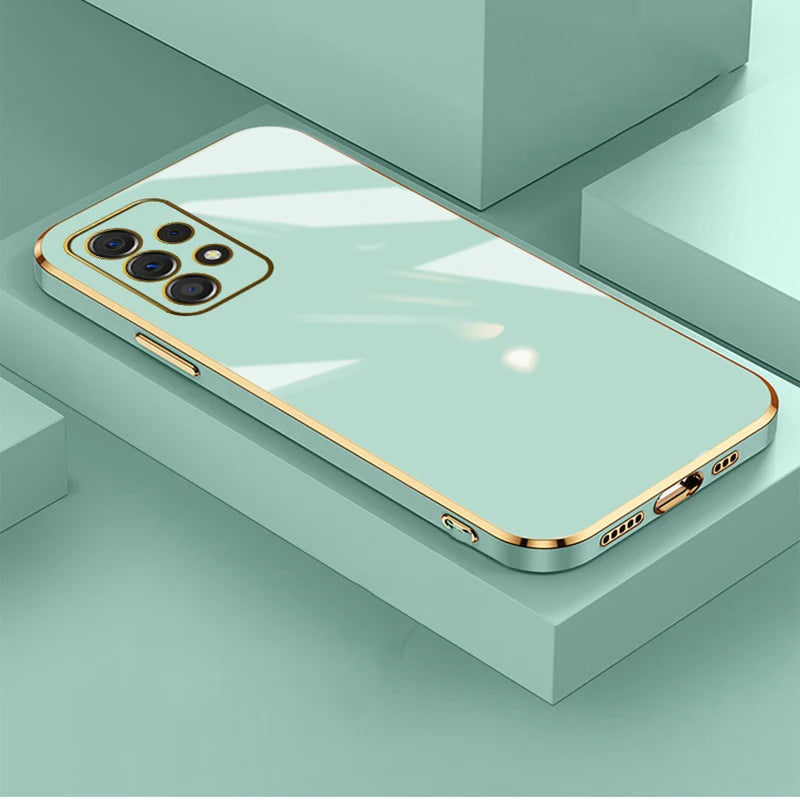 Luxury Square Edge Plated Samsung Galaxy Case - Water-Resistant, Anti-Scratch, Full Protection