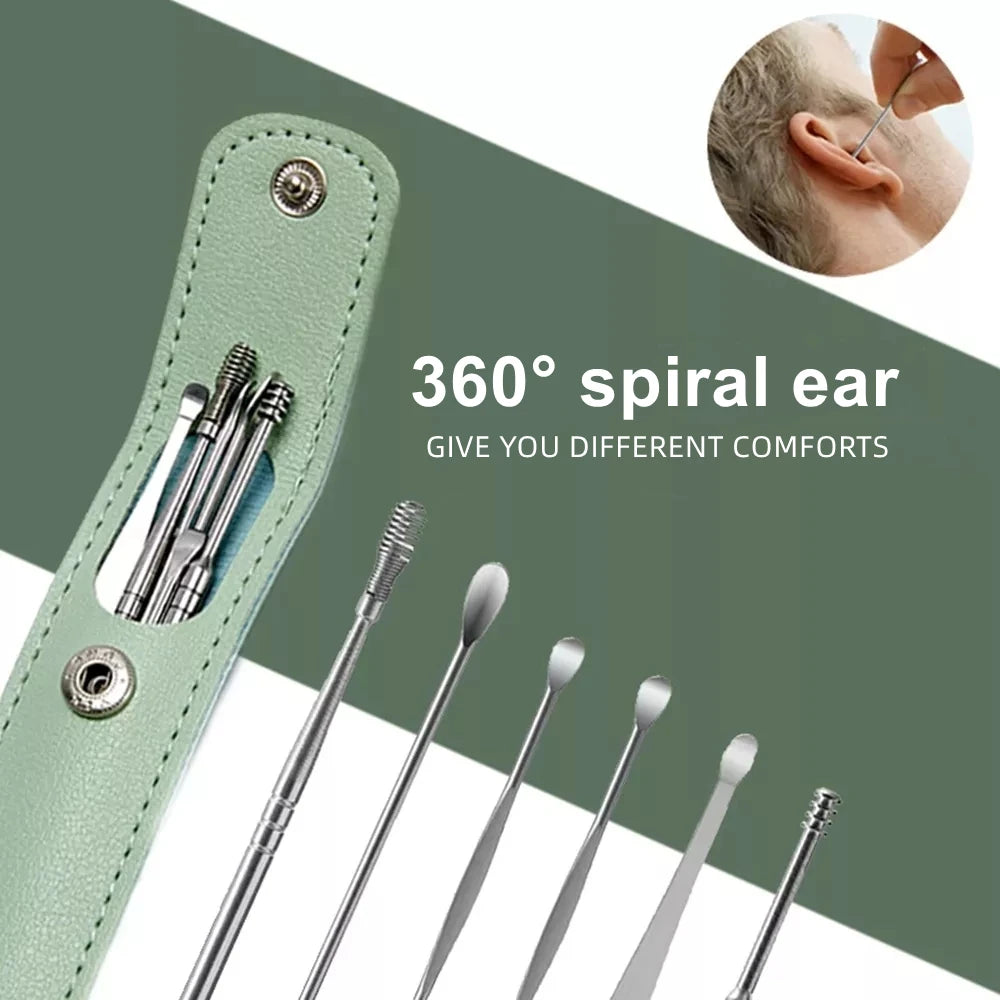 Precision Ear Care Set: 6-Piece Stainless Steel Ear Wax Removal Kit