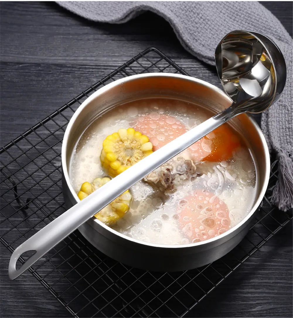 PGY Stainless Steel Soup Fat Separator Ladle - Premium 304 Grade, Multi-Functional Kitchen Tool