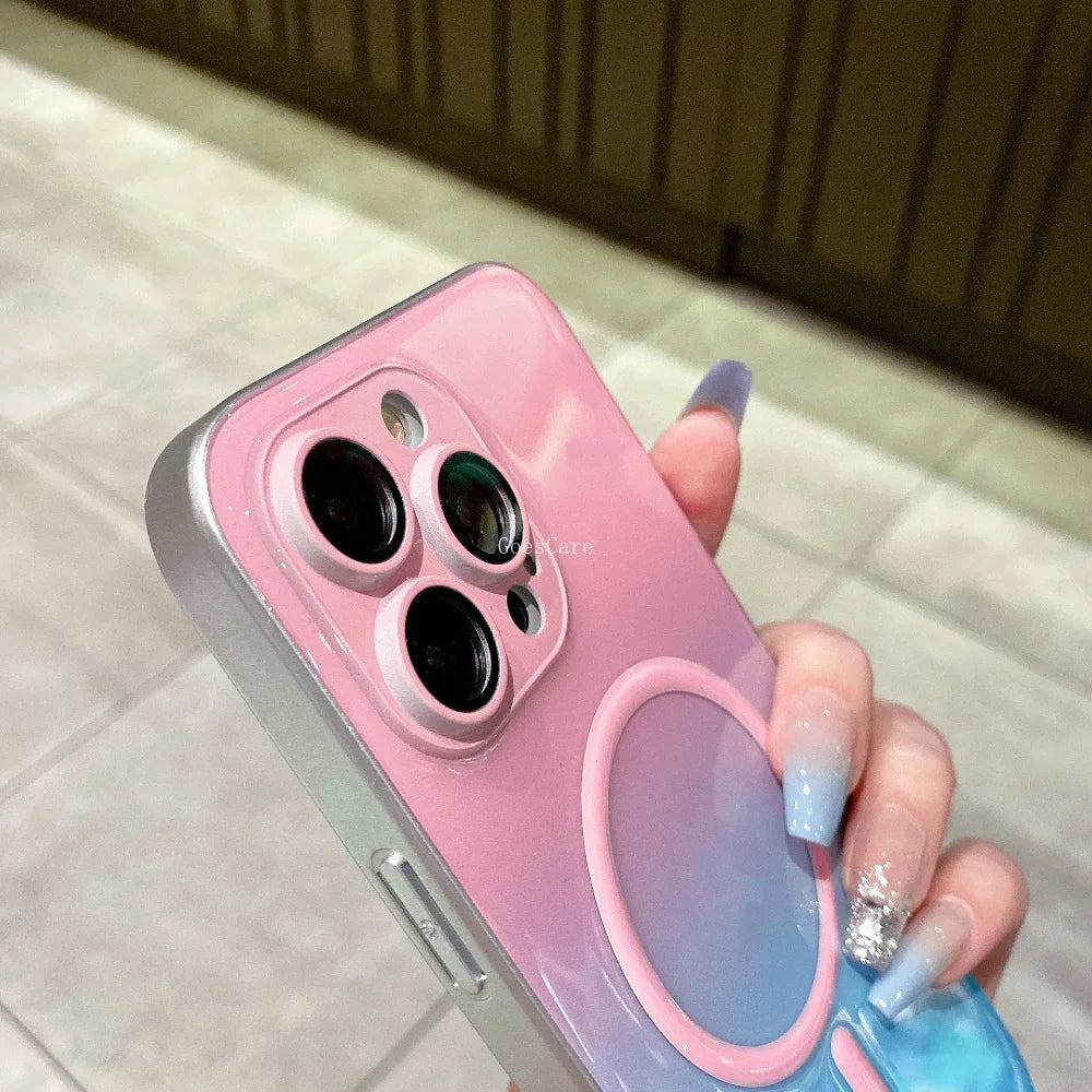 Elegant LED Glow Magnetic Case for iPhone: Wireless Charging Compatible
