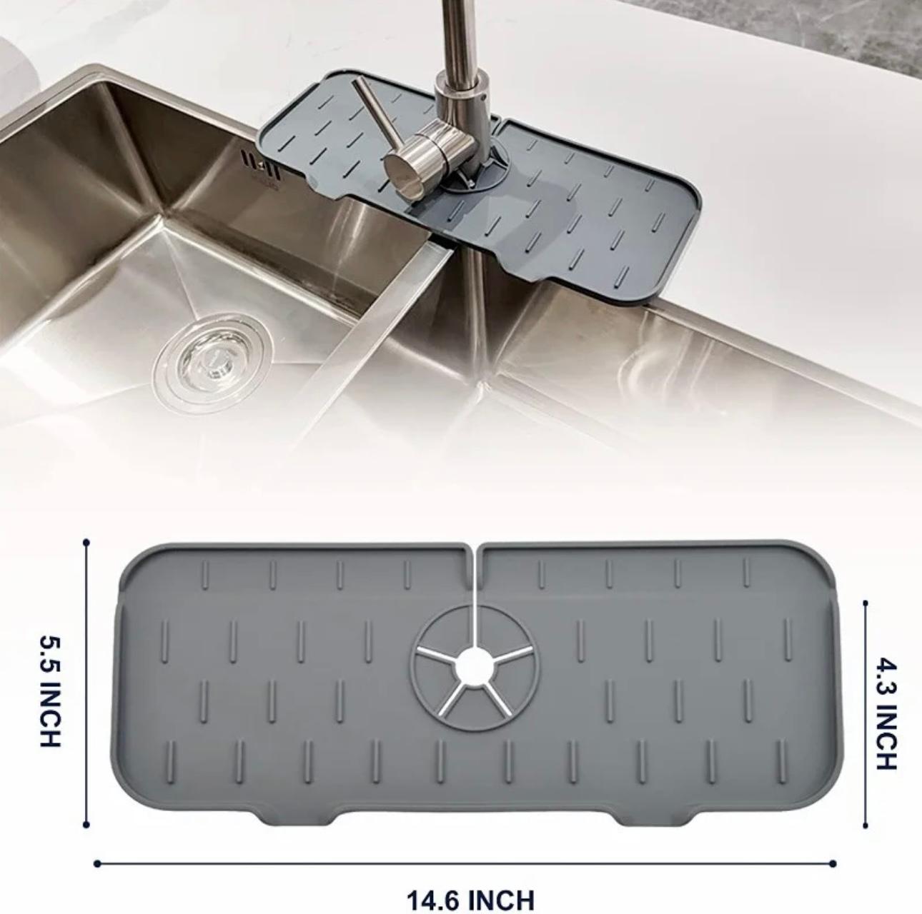 Silicone Splash Guard & Organizer Mat for Faucets – Hygienic, Non-Slip