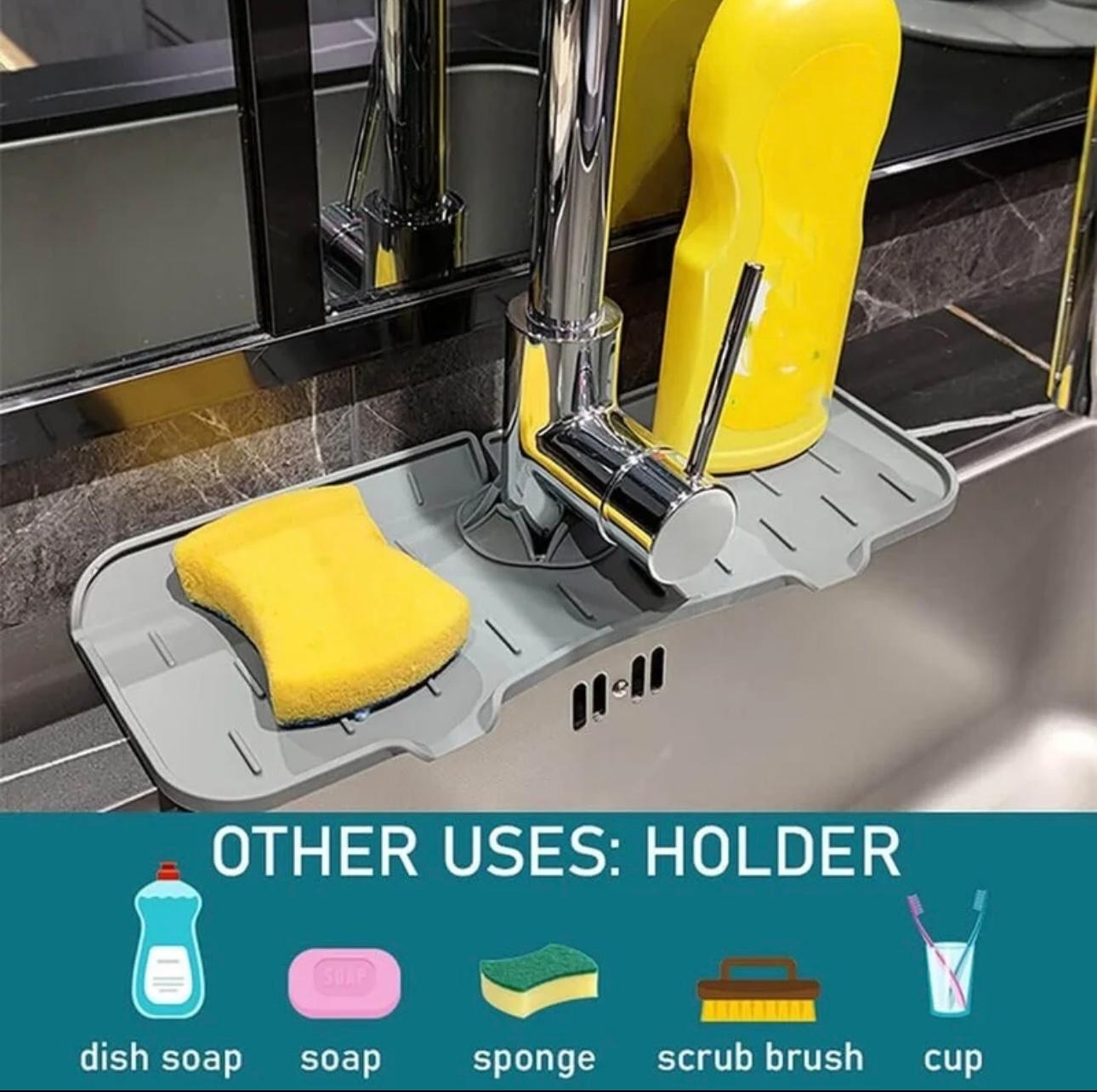 Silicone Splash Guard & Organizer Mat for Faucets – Hygienic, Non-Slip