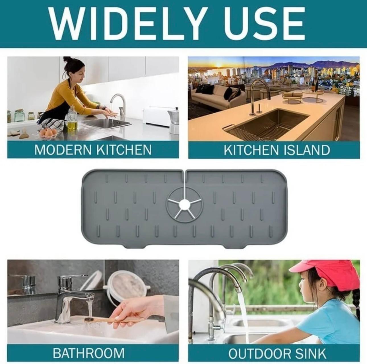 Silicone Splash Guard & Organizer Mat for Faucets – Hygienic, Non-Slip