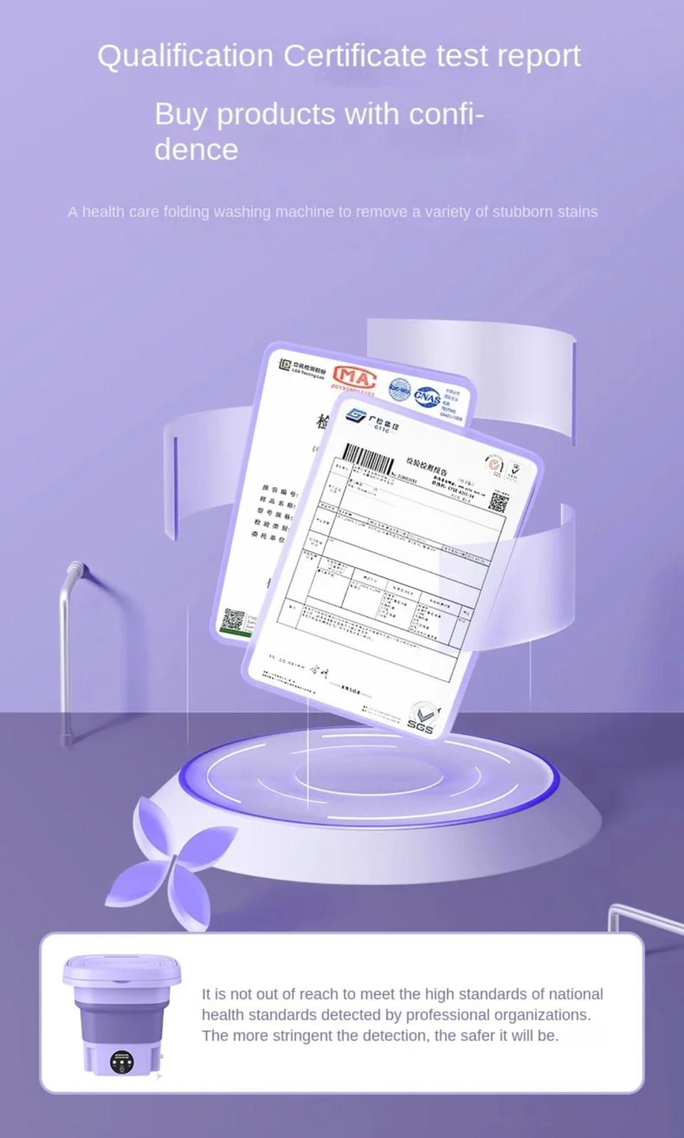 Ultra-Compact Foldable Mini Washer - Portable & Efficient Laundry Solution