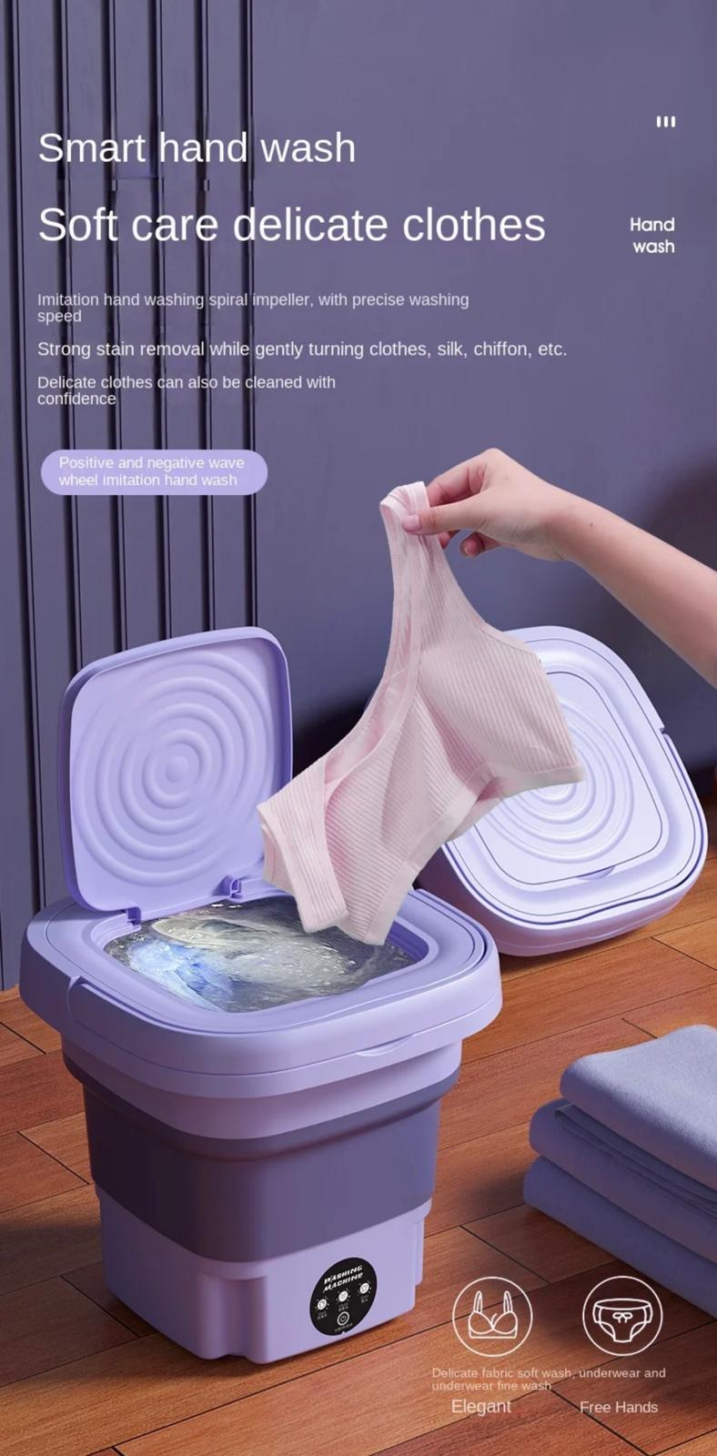 Ultra-Compact Foldable Mini Washer - Portable & Efficient Laundry Solution