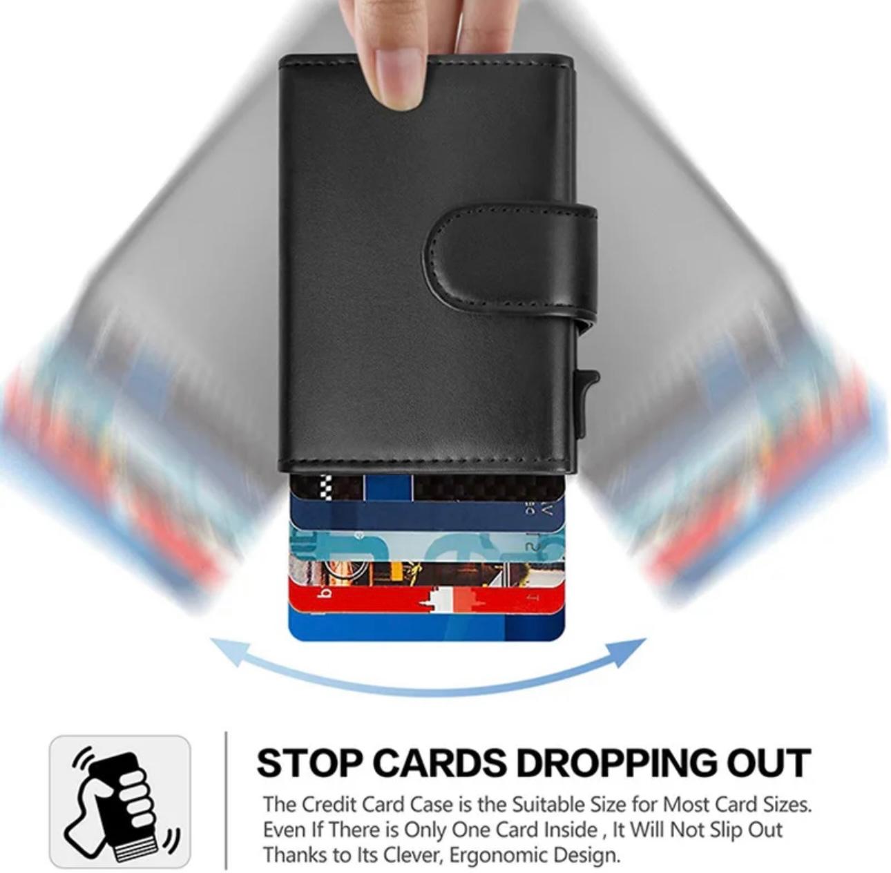 Tri-Fold Aluminum Smart Wallet with RFID & Pop-Up Card Feature