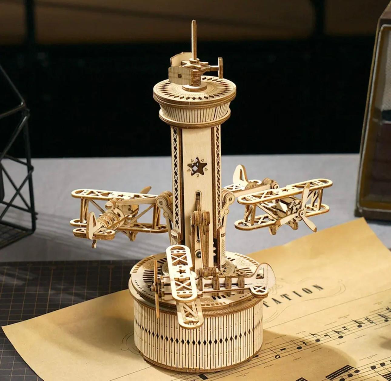 Airplane Control Tower 3D Puzzle Kit - Interactive Aviation Model