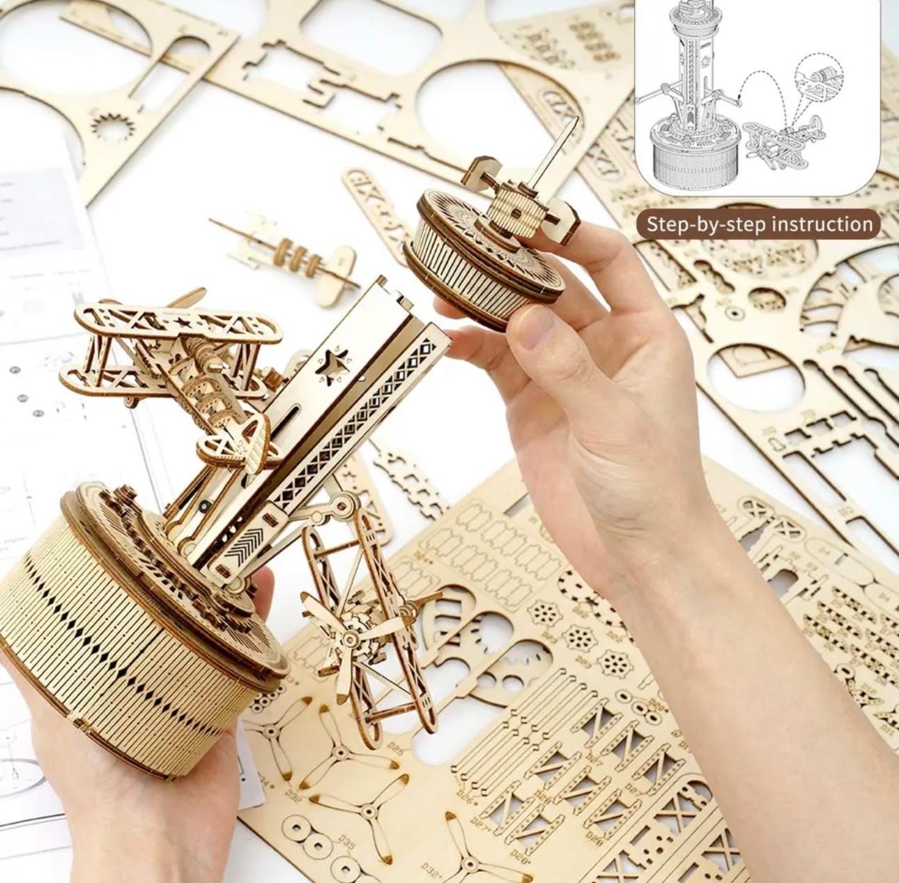 Airplane Control Tower 3D Puzzle Kit - Interactive Aviation Model
