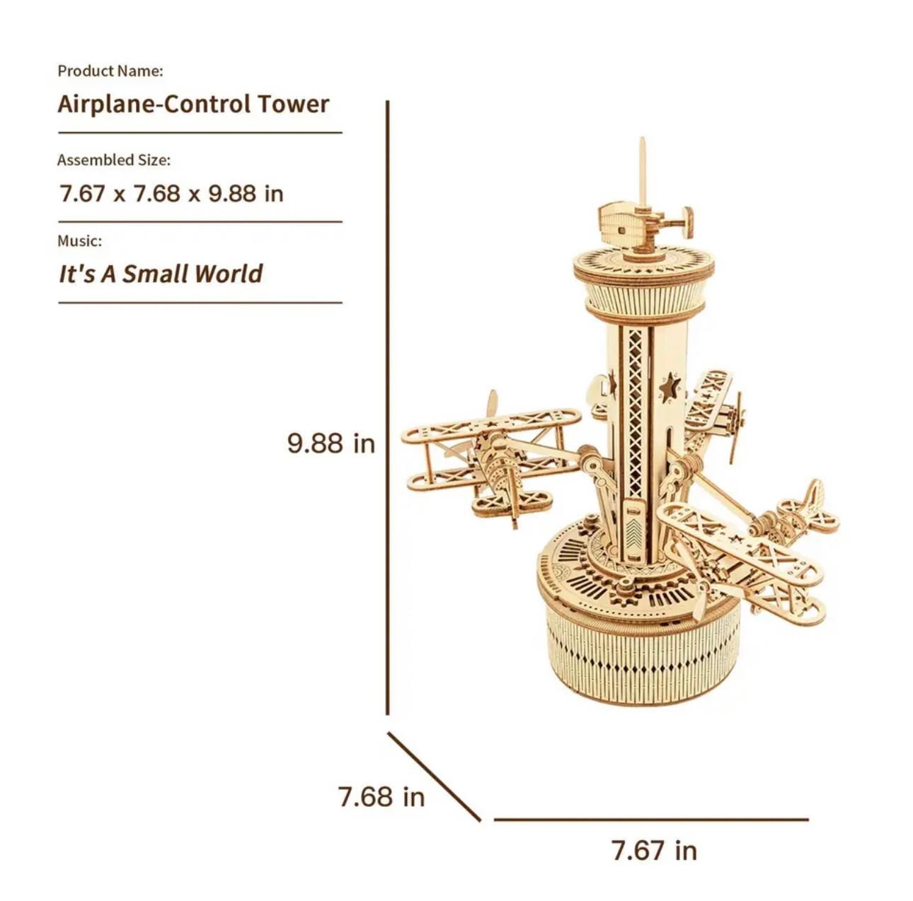 Airplane Control Tower 3D Puzzle Kit - Interactive Aviation Model