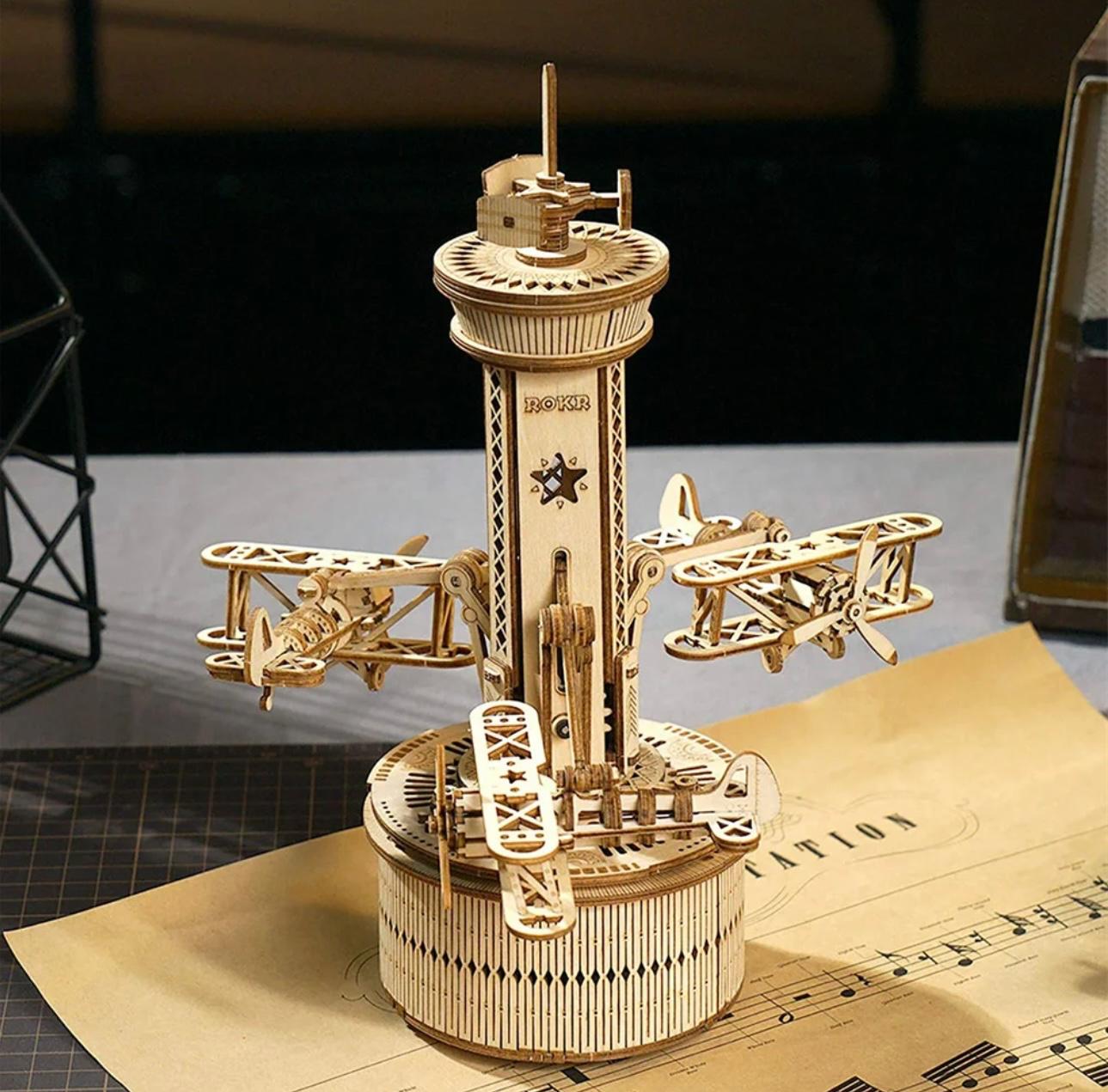 Airplane Control Tower 3D Puzzle Kit - Interactive Aviation Model