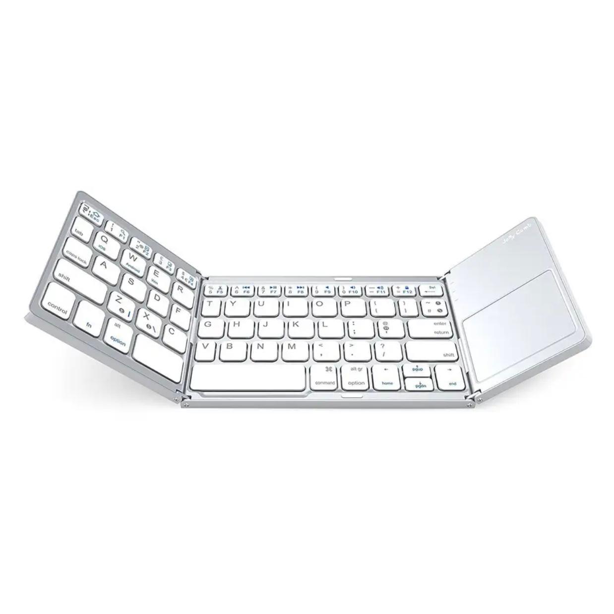 Ultra-Portable Folding Keyboard with Built-In Touch Mouse - Wireless, Compact Design
